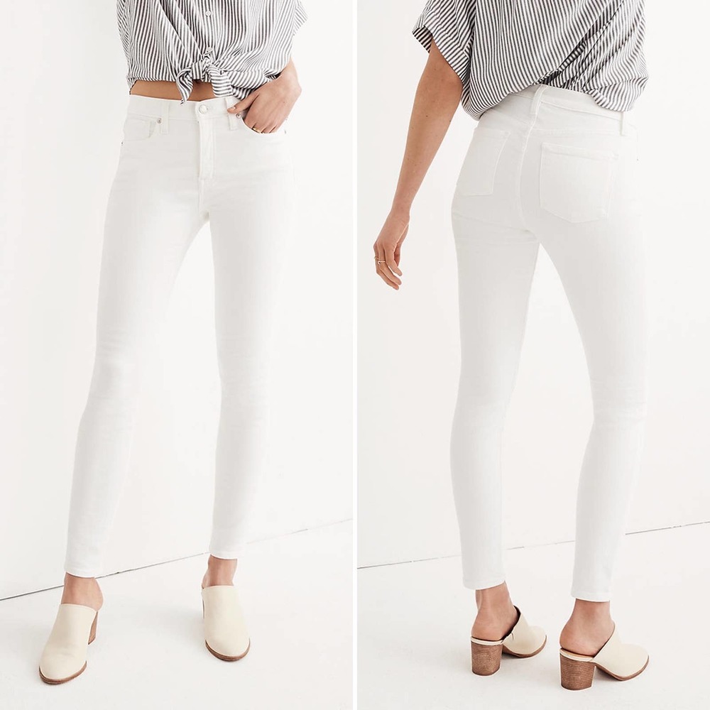 ✨NWT✨ MADEWELL 9" Mid-Rise Skinny Jeans in Pure White Sz 31